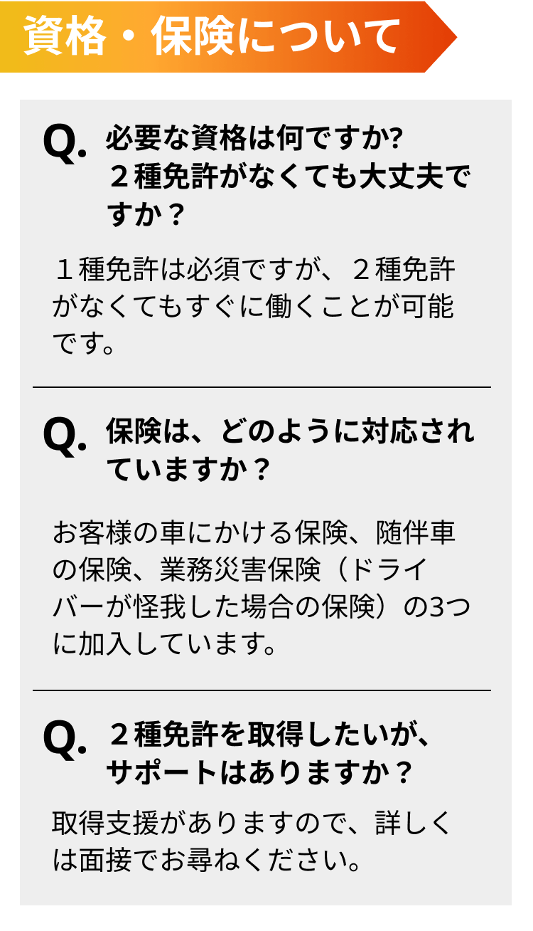 資格・保険について